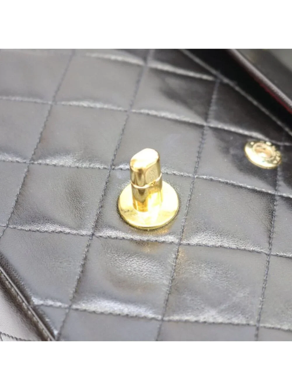 Chanel Black Lamb Gold Quilted 25 Shoulder